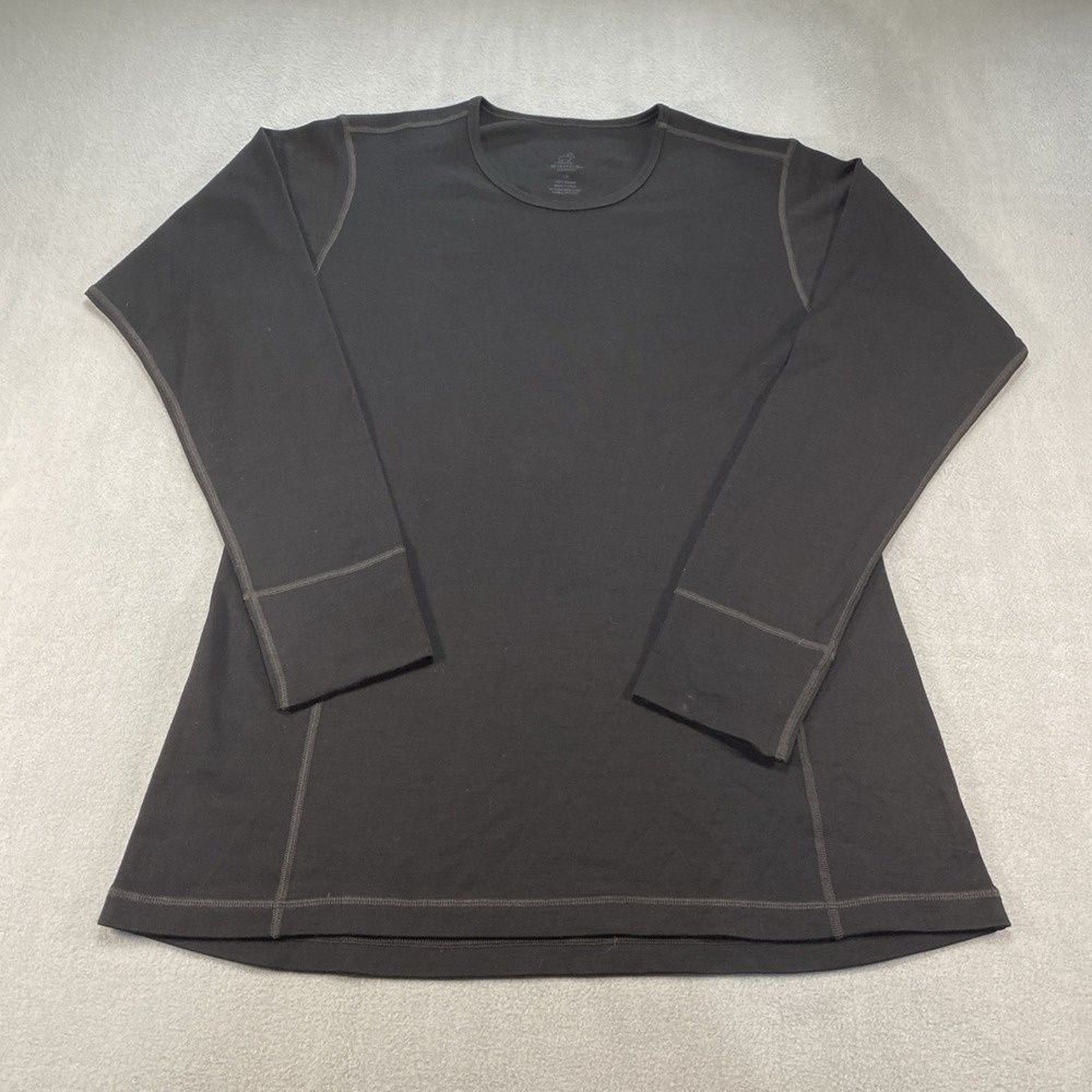 WoolX Hannah Top Womens  Black Long Sleeve 100% Merino Wool Crew 1X